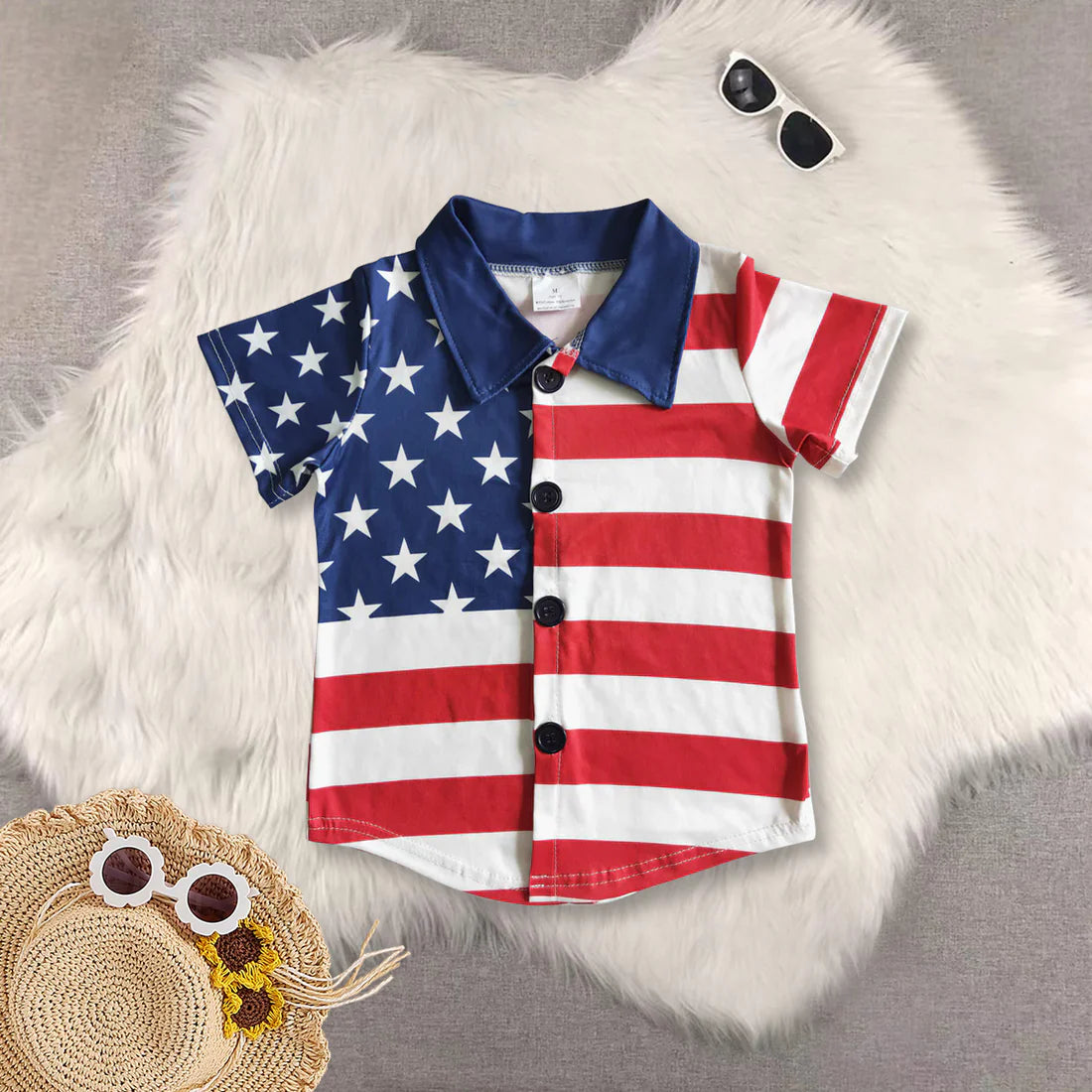 July 4th star flag Top RTS Sibling Clothes