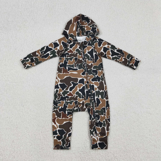 LR2815 hunting camo hoodie zipper long sleeve boys romper