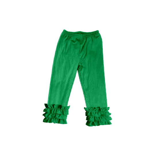 Custom Dark green ruffles girls pants