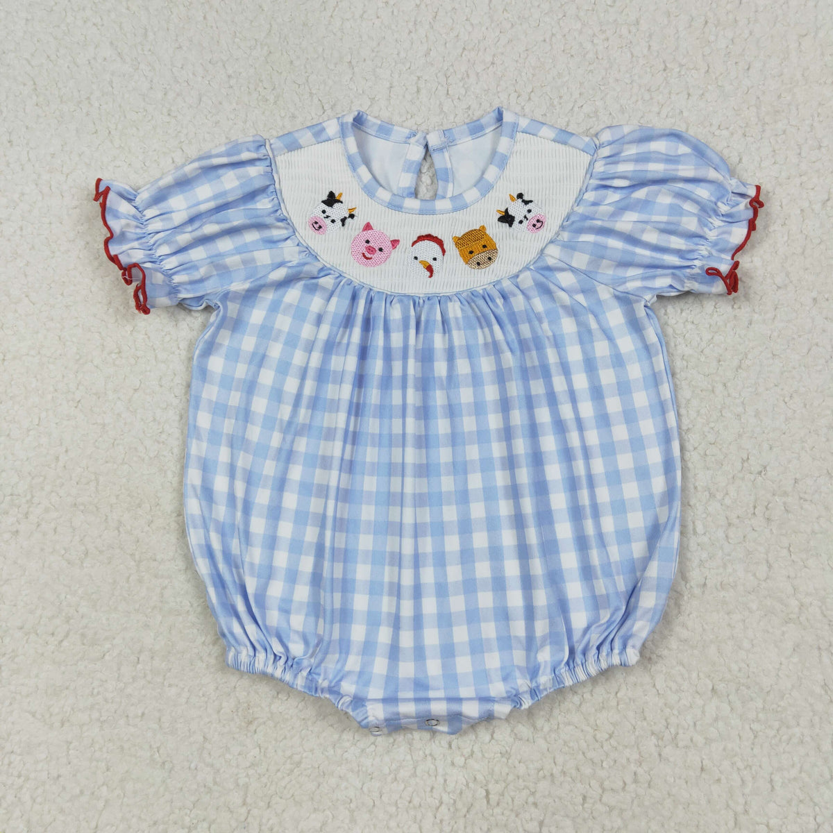 Smocked embroidery farm animals RTS Sibling Clothes