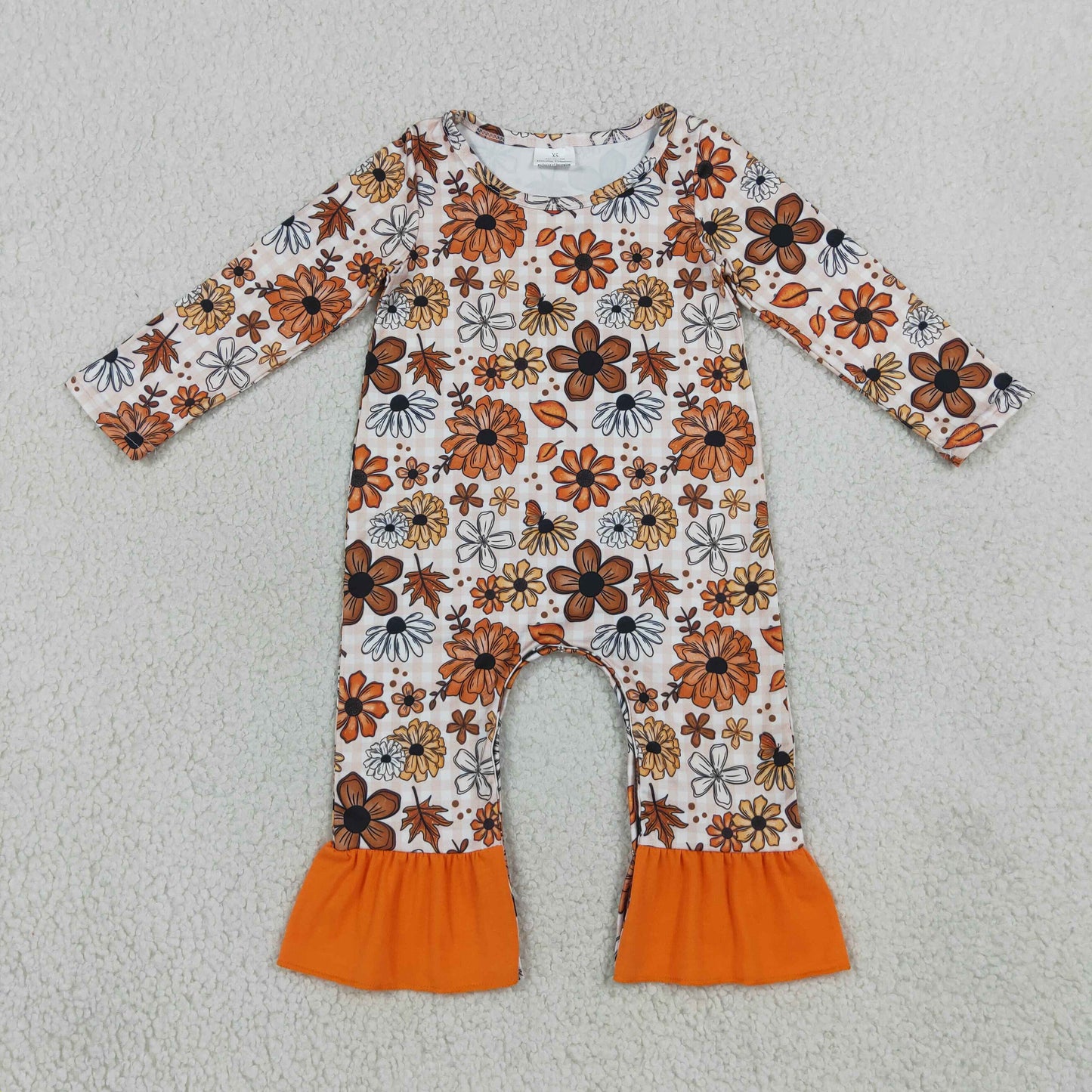 LR3025 Flowers Long Sleeve Girls Romper