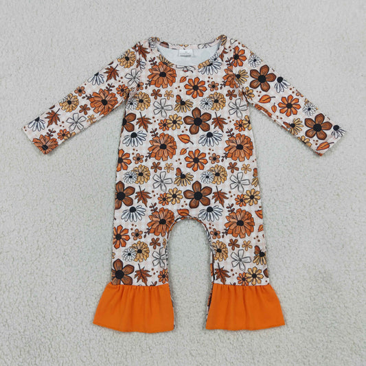 LR3025 Flowers Long Sleeve Girls Romper