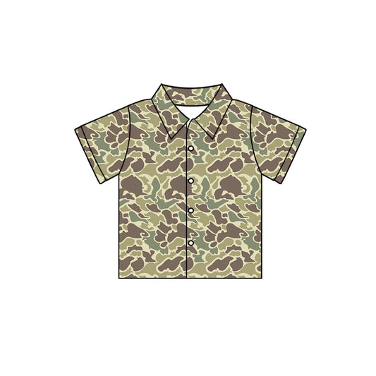 custom moq 3 old school camo short sleeve boys top