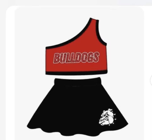 Custom S 8.11 Red dog skirt girls set