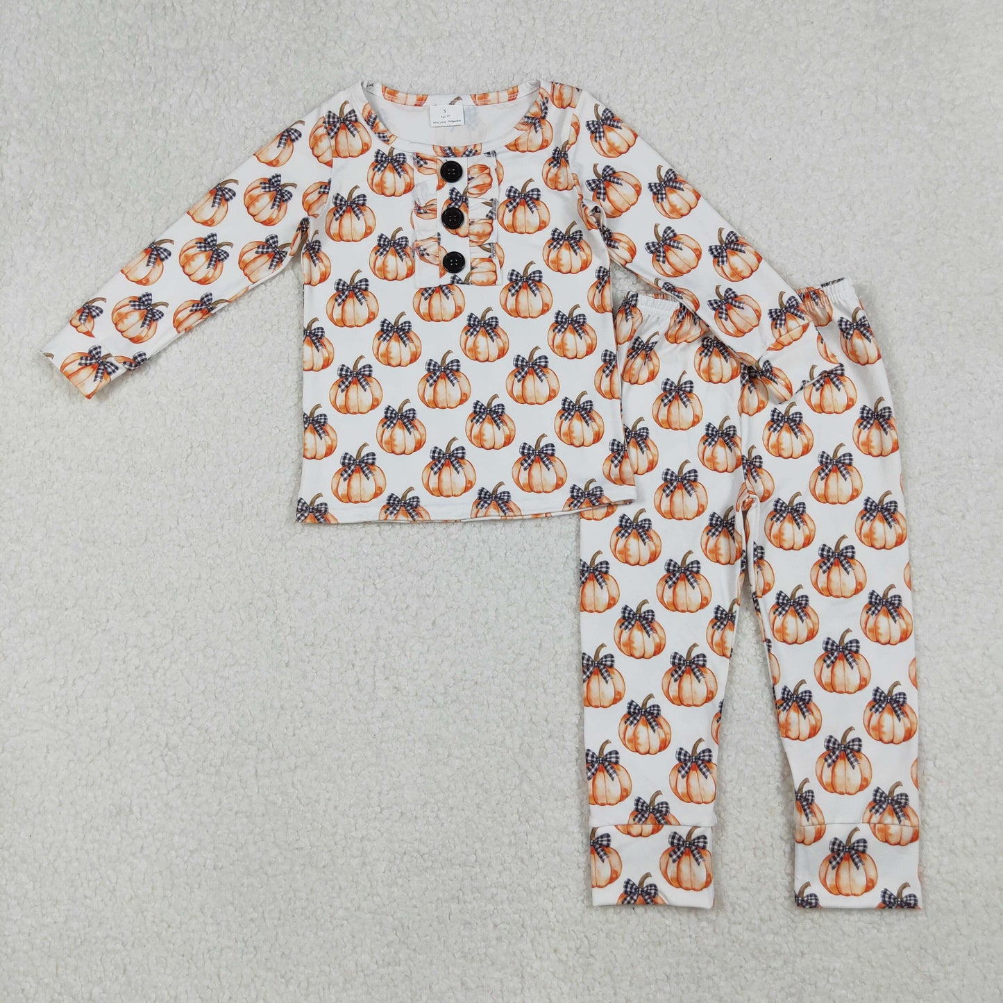 GLP2700 bows  pumpkin long sleeve pants girls pajamas