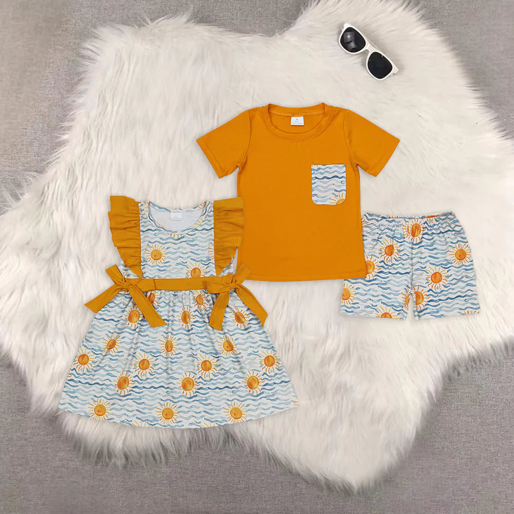 sea sun orange Sibling Clothes RTS