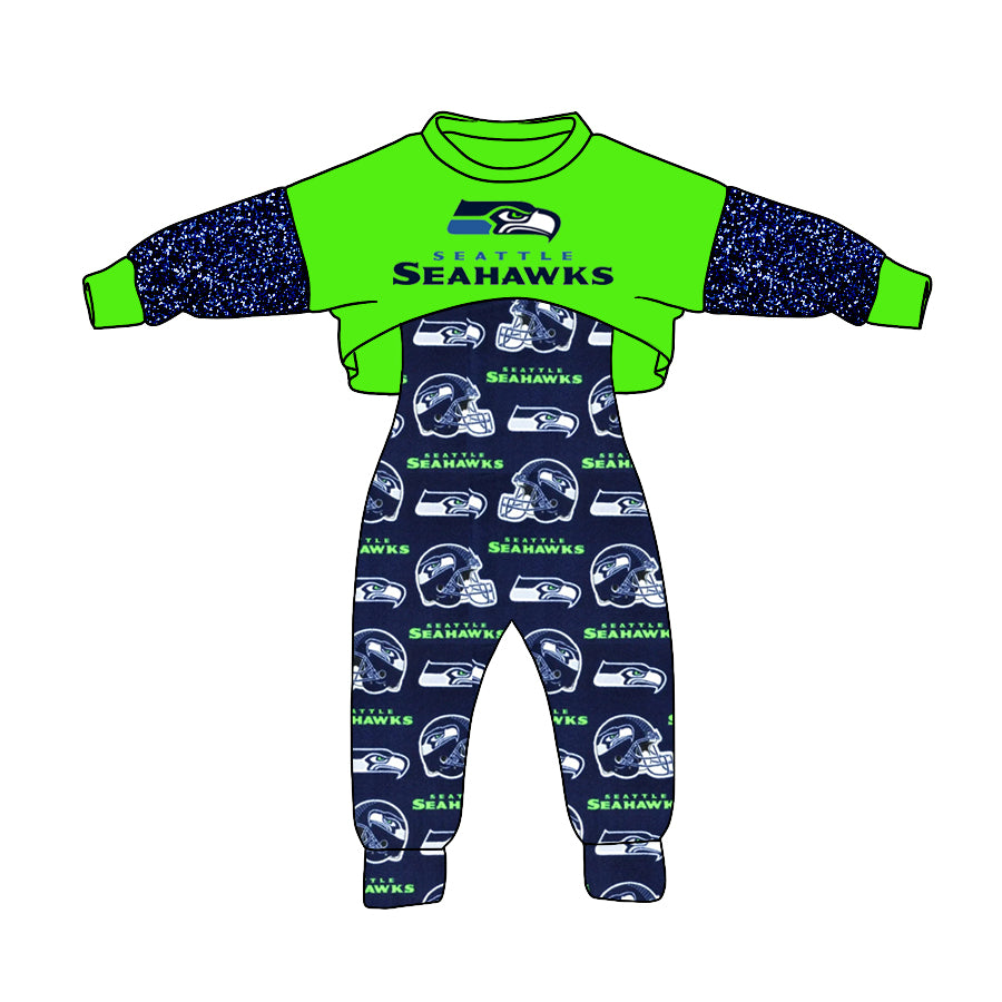 custom S 9.13 Yellow green long sleeve jumpsuit set