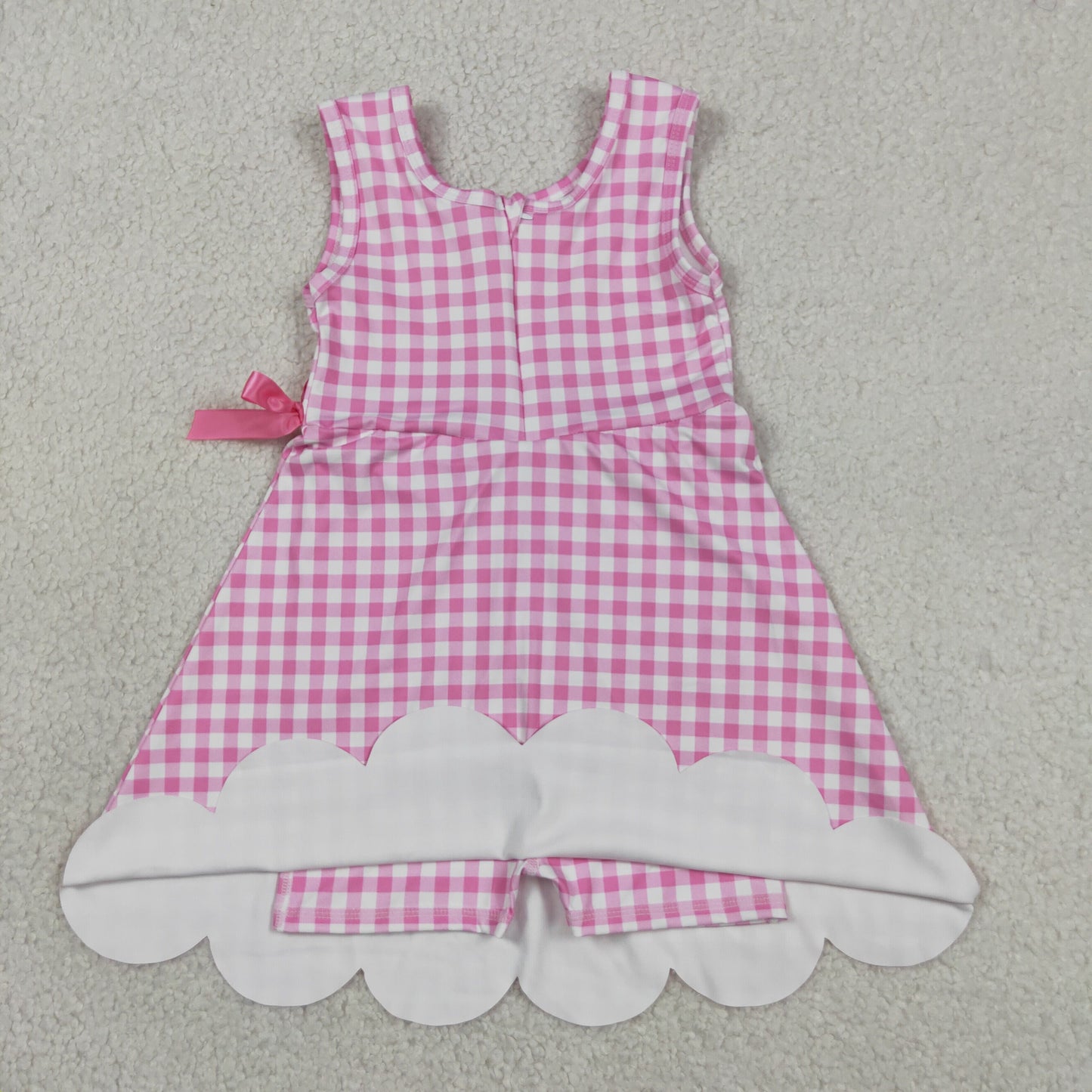 GSD3779 Yoga Pink Checkered Sleeveless Skorts Girls Dress