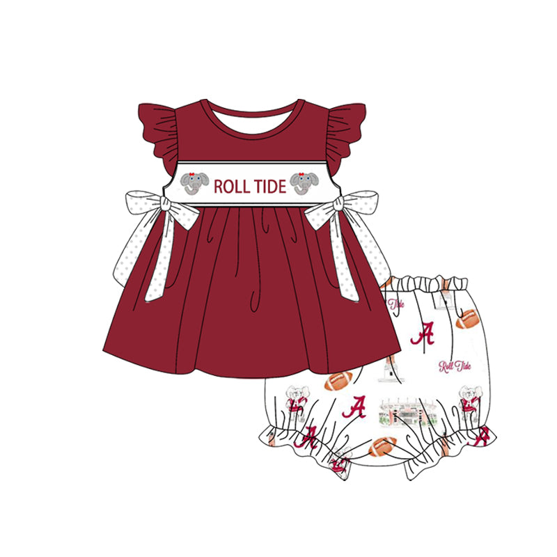 Custom Moq 3 Football Item Roll Tide Elephant Maroon sibling clothes