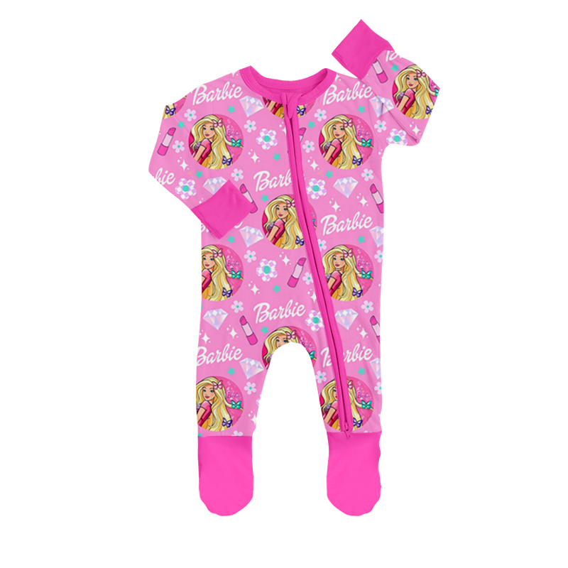 preorder LR0531 BA pink long sleeve kids romper