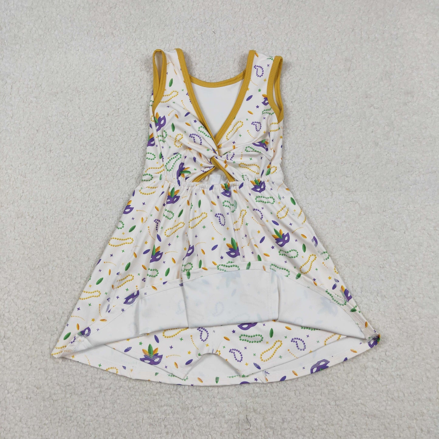GSD2951 yoga Mardi Gras sleeveelss skorts girls dress