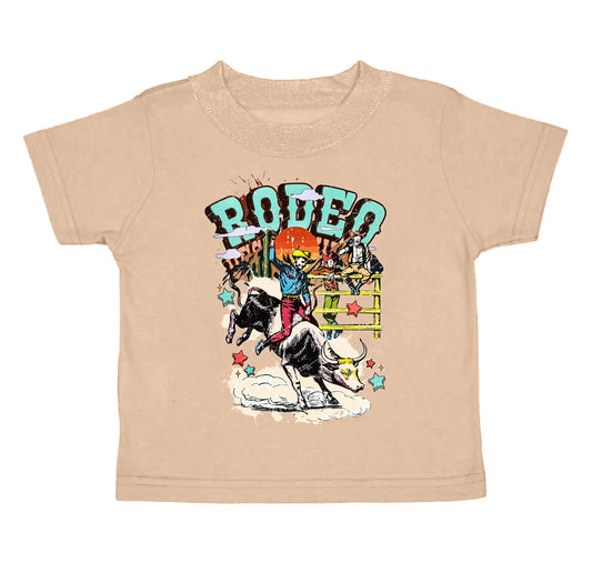 preorder BT0569 Western Rodeo Star Khaki Short Sleeve Kids Top