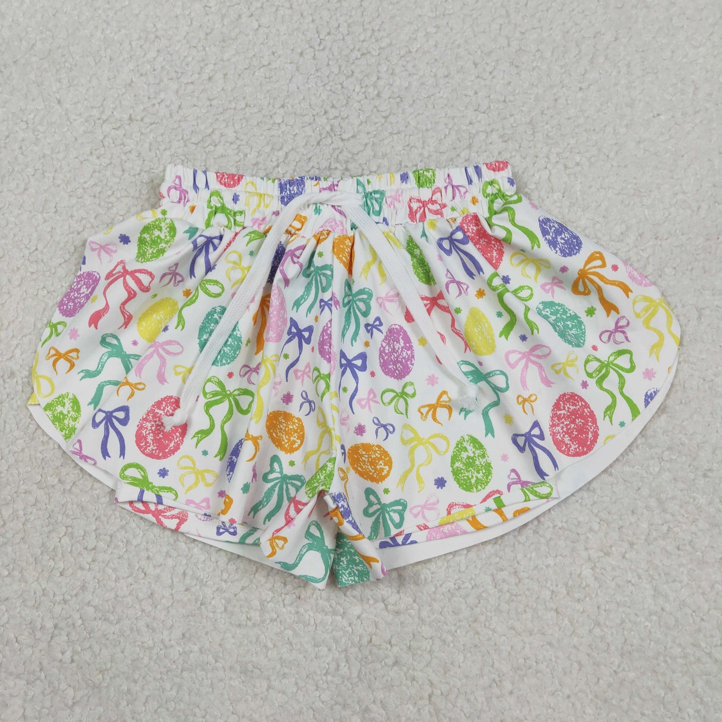 SS0822 Yoga Easter Egg Bows Girls Shorts
