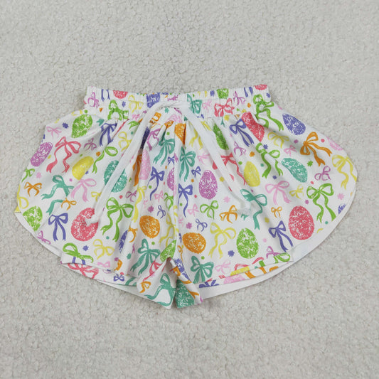 SS0822 Yoga Easter Egg Bows Girls Shorts