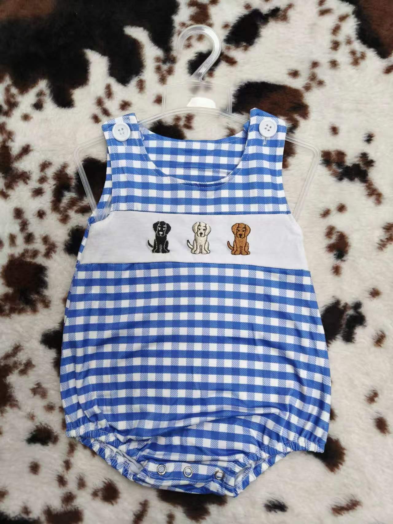 Embroidery Hunting Style Boys Romper RTS Sibling Clothes