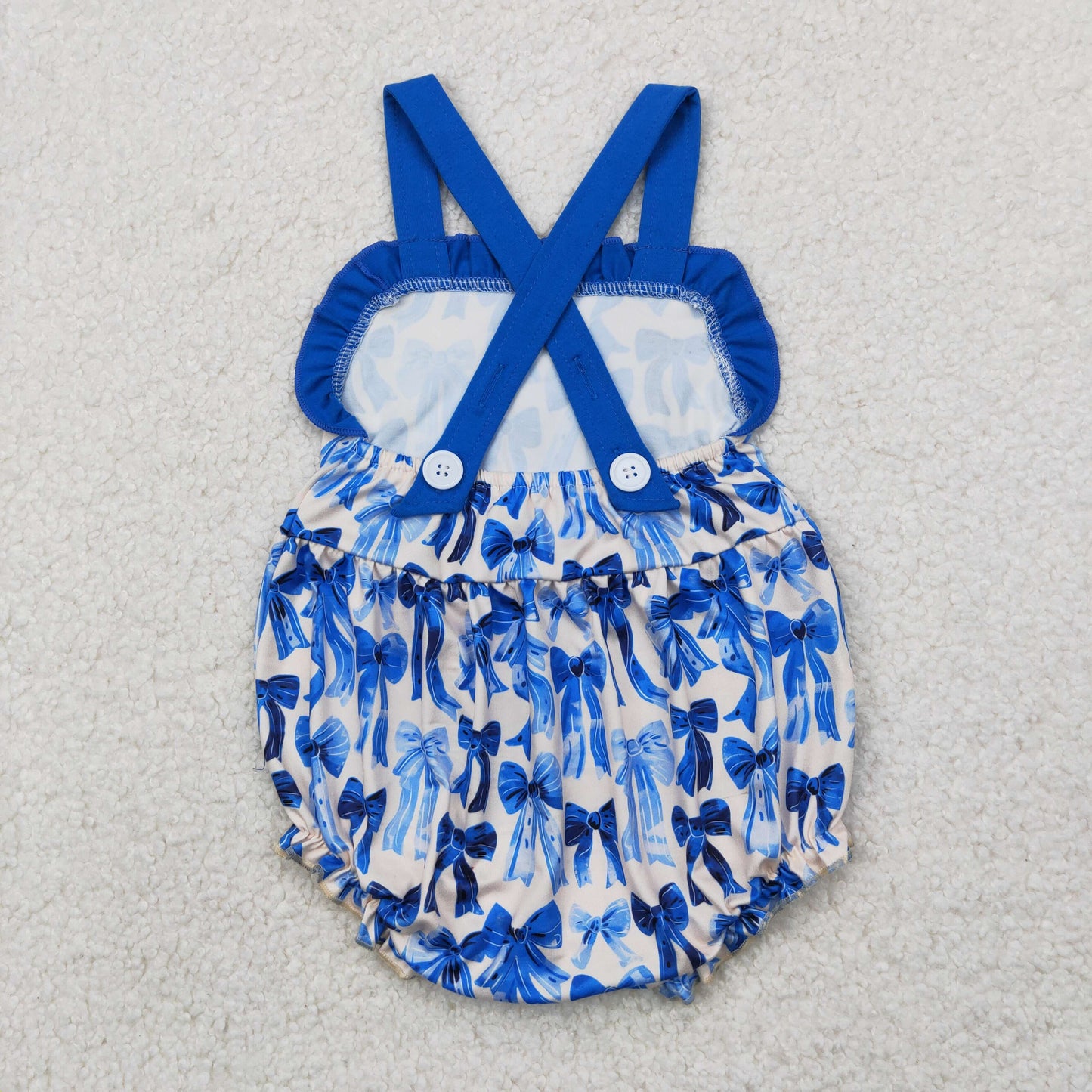 SR2919 blue bows coquette bows girls romper