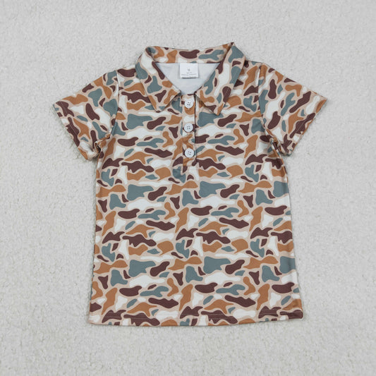 BT1355 hunting camo brown short sleeve boys top