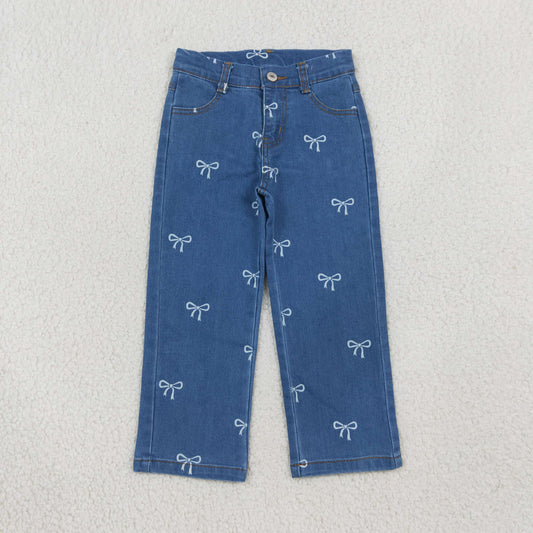 P1149 Bows Blue Denim Pants Girls Jeans