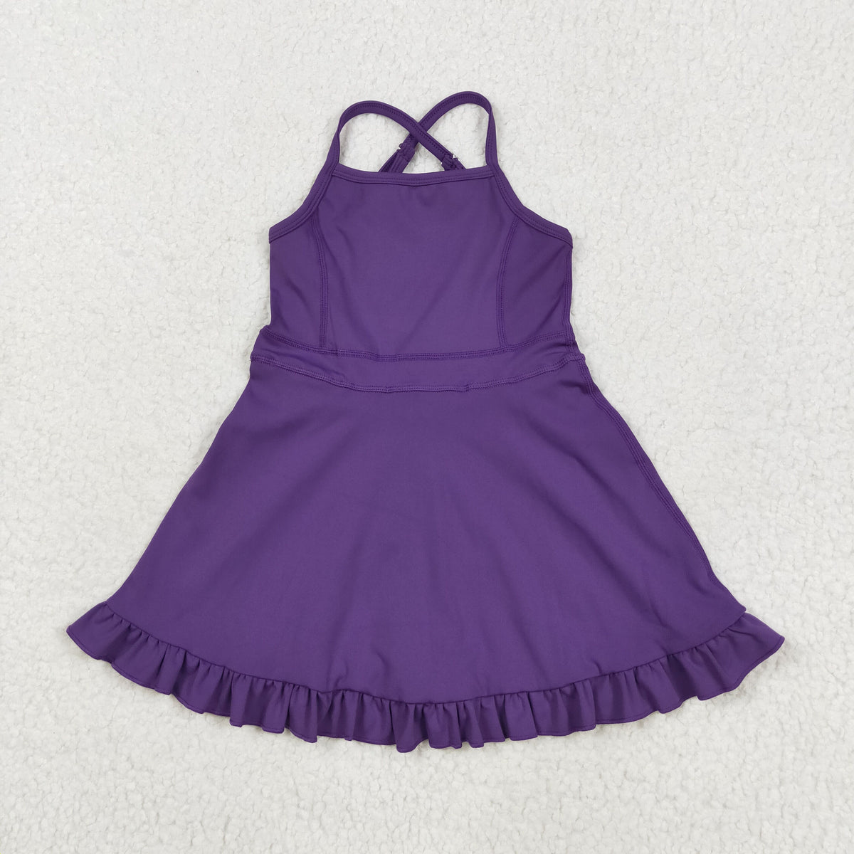 new arrival solid color yoga girls skorts dress RTS Sibling Clothes