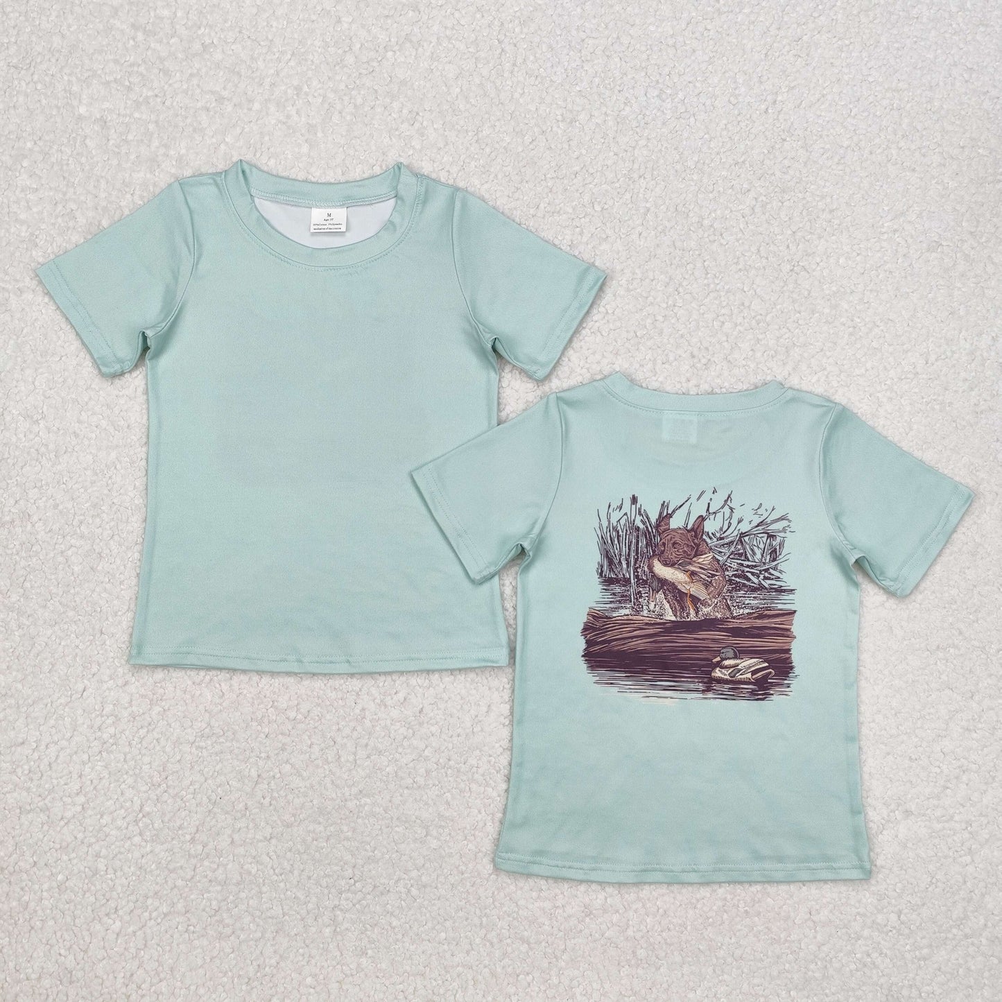 BT1081 hunting season mallard duck green short sleeve boys top