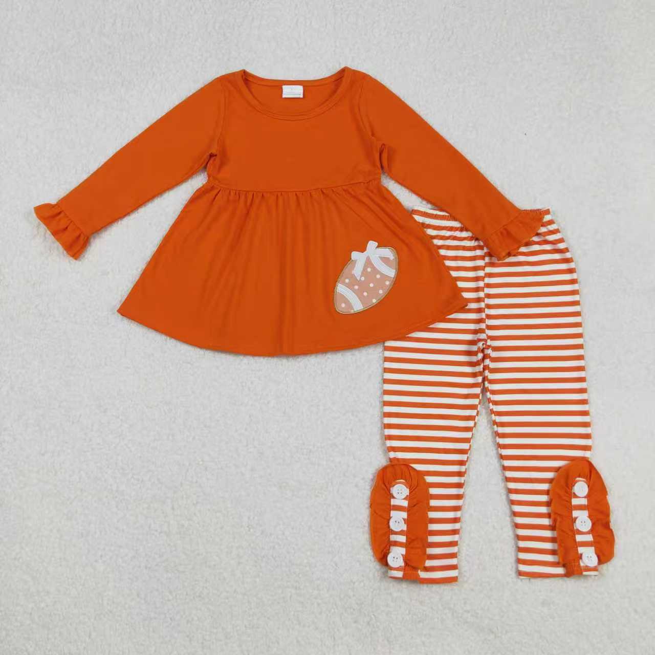 embroidery football girls set RTS Sibling Clothes