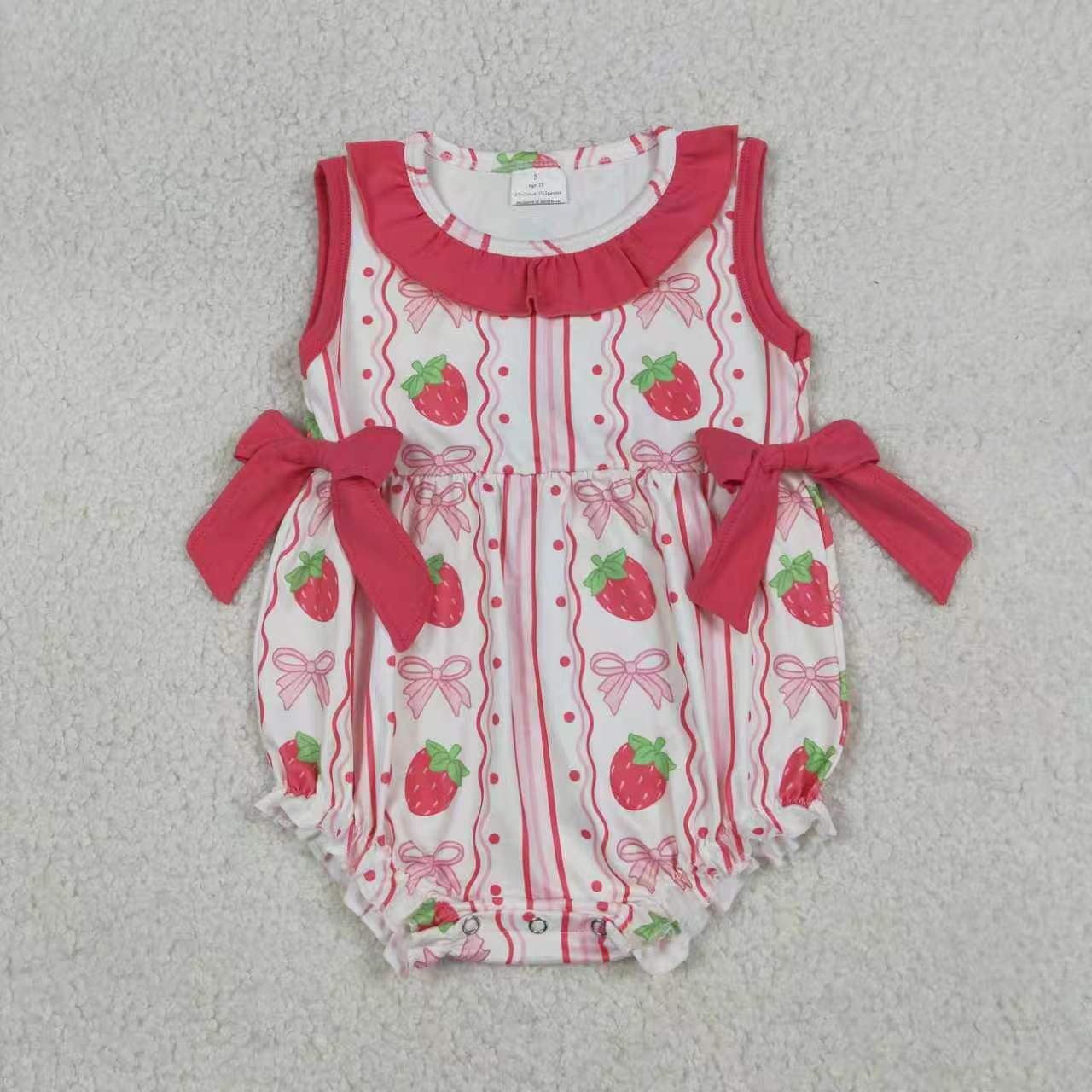 Strawberry Bows Set/Romper Sibling Clothes RTS