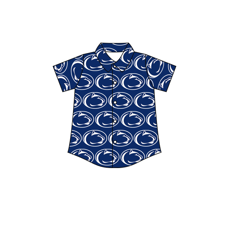 custom team top 3 Navy short sleeve kids top