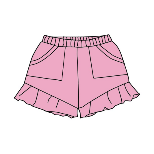 custom moq 3 cotton pink girls shorts