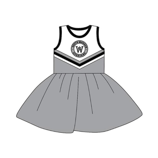 custom S 8.23 Grey sleeveless cheerleader dress