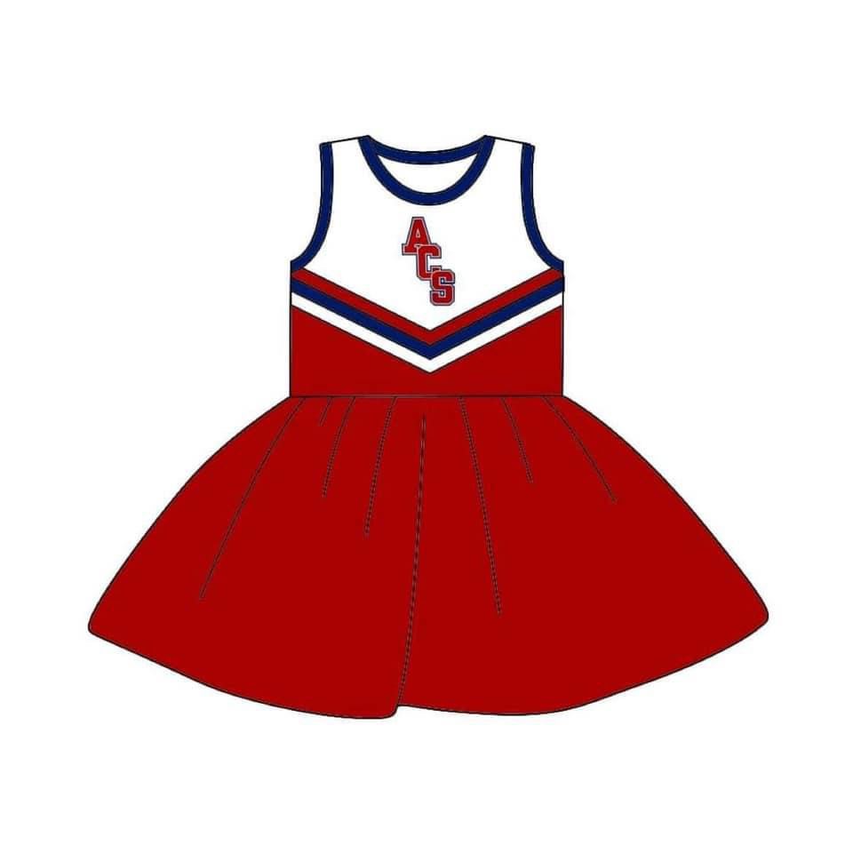 custom S 8.23 Red sleeveless cheerleader dress