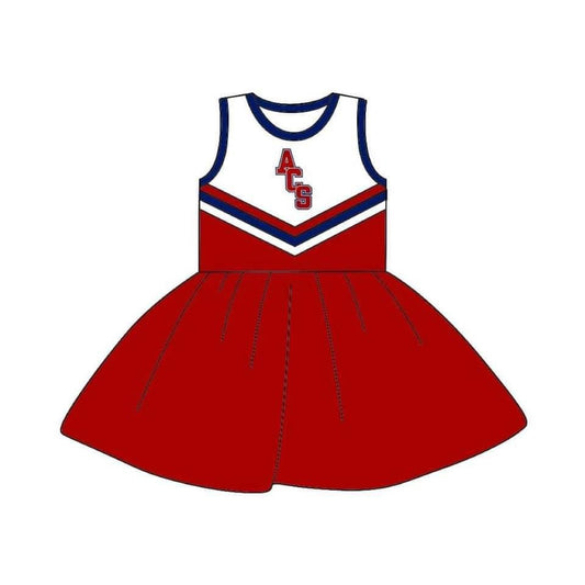 custom S 8.23 Red sleeveless cheerleader dress