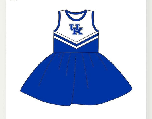 custom S 8.23 Blue sleeveless cheerleader dress