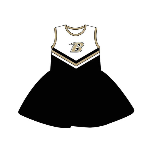 custom S 8.23 Black sleeveless cheerleader dress