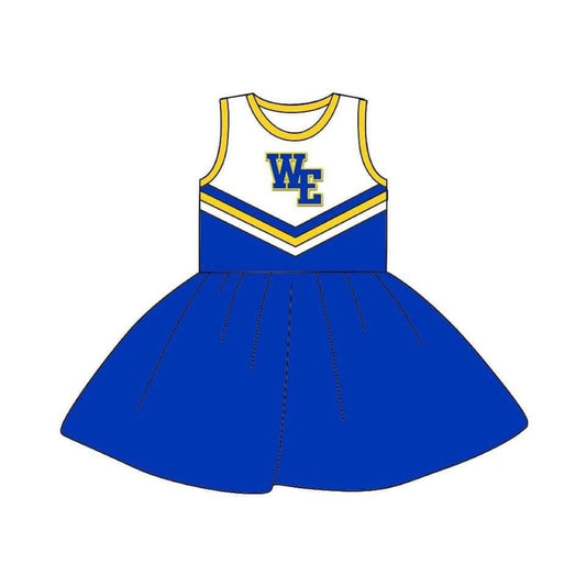 custom S 8.23 Blue sleeveless cheerleader dress