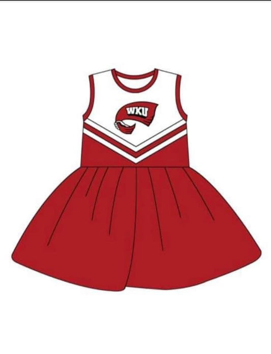 custom S 8.23 Red sleeveless cheerleader dress
