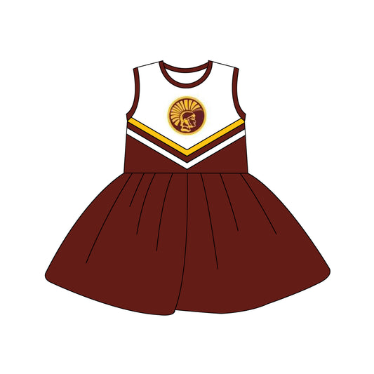 custom S 8.23 Red sleeveless cheerleader dress