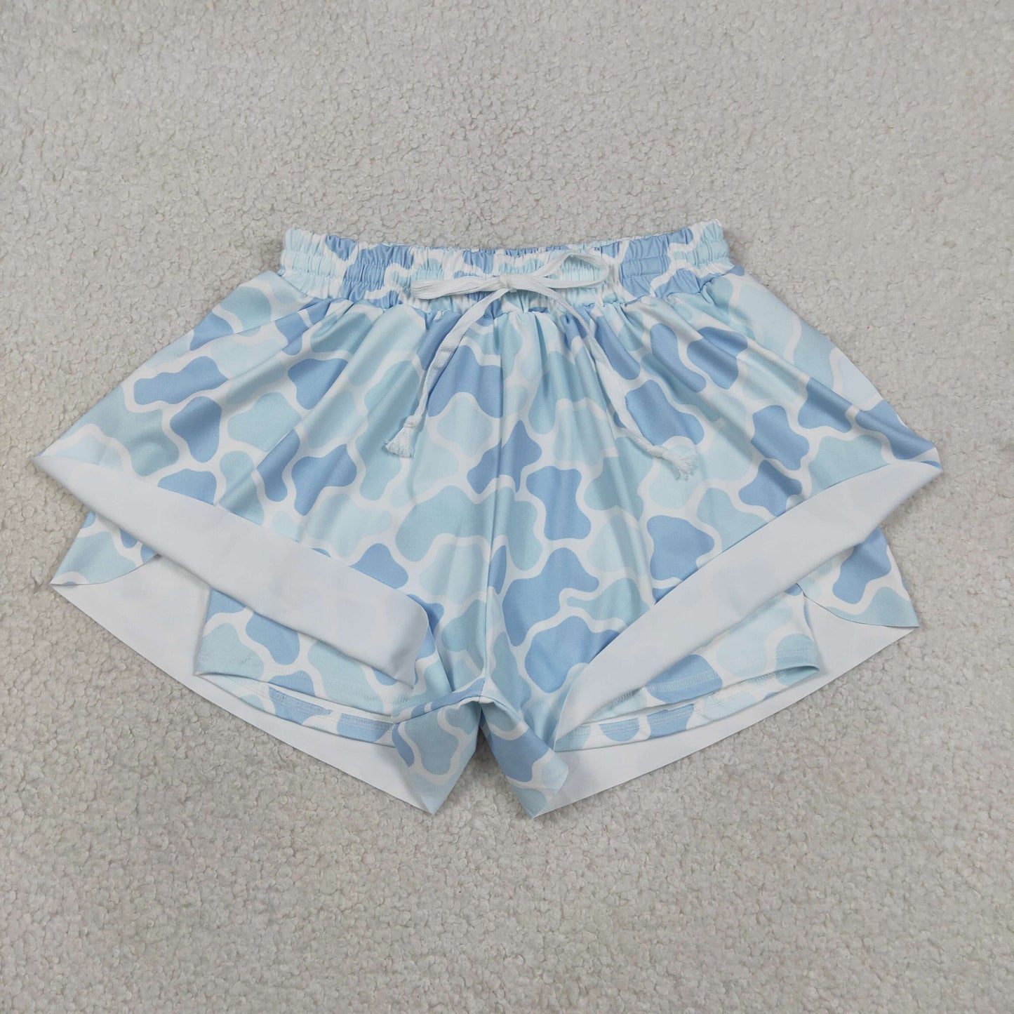 SS0769 Yoga Hunting Blue Camo Adult Women Shorts