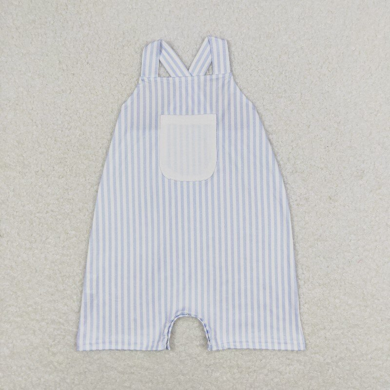 Summer blue striped RTS sibling clothes