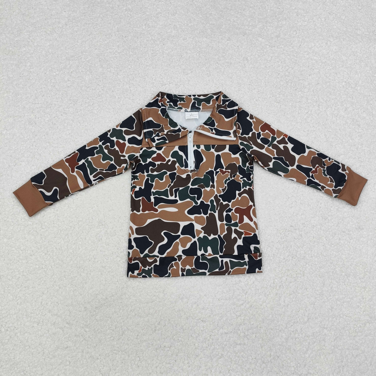 BT0810 brown camo long sleeve boys pullover