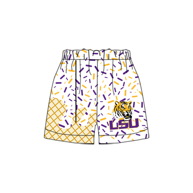 Custom Moq 3 football team LSU boys shorts