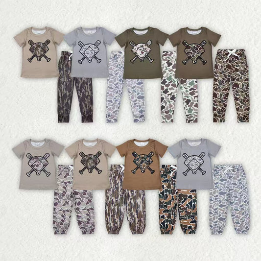 Baseball Camo Boys Set Sibling Clothes RTS