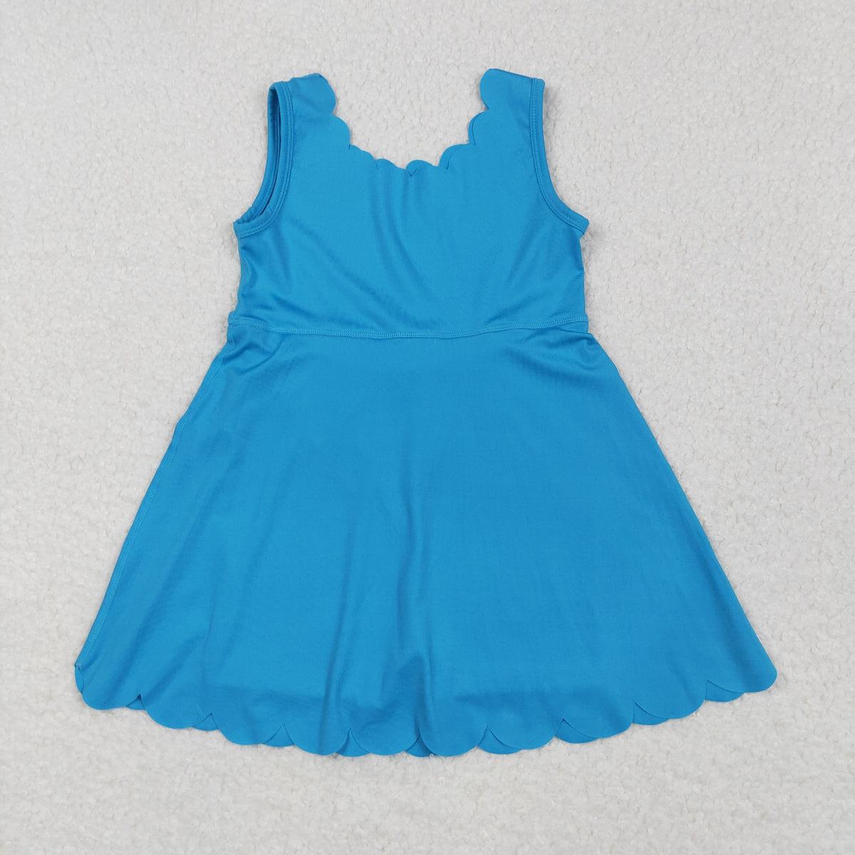 GSD2375 yoga blue sleeveless with shorts girls dress