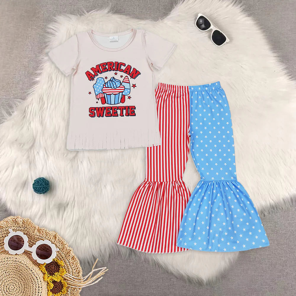 July 4th girls pants set RTS Sibling Clothes
