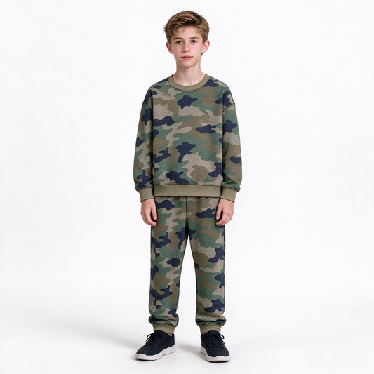 preorder BLP1643 Camo Long Sleeve Pants Boys Pajamas