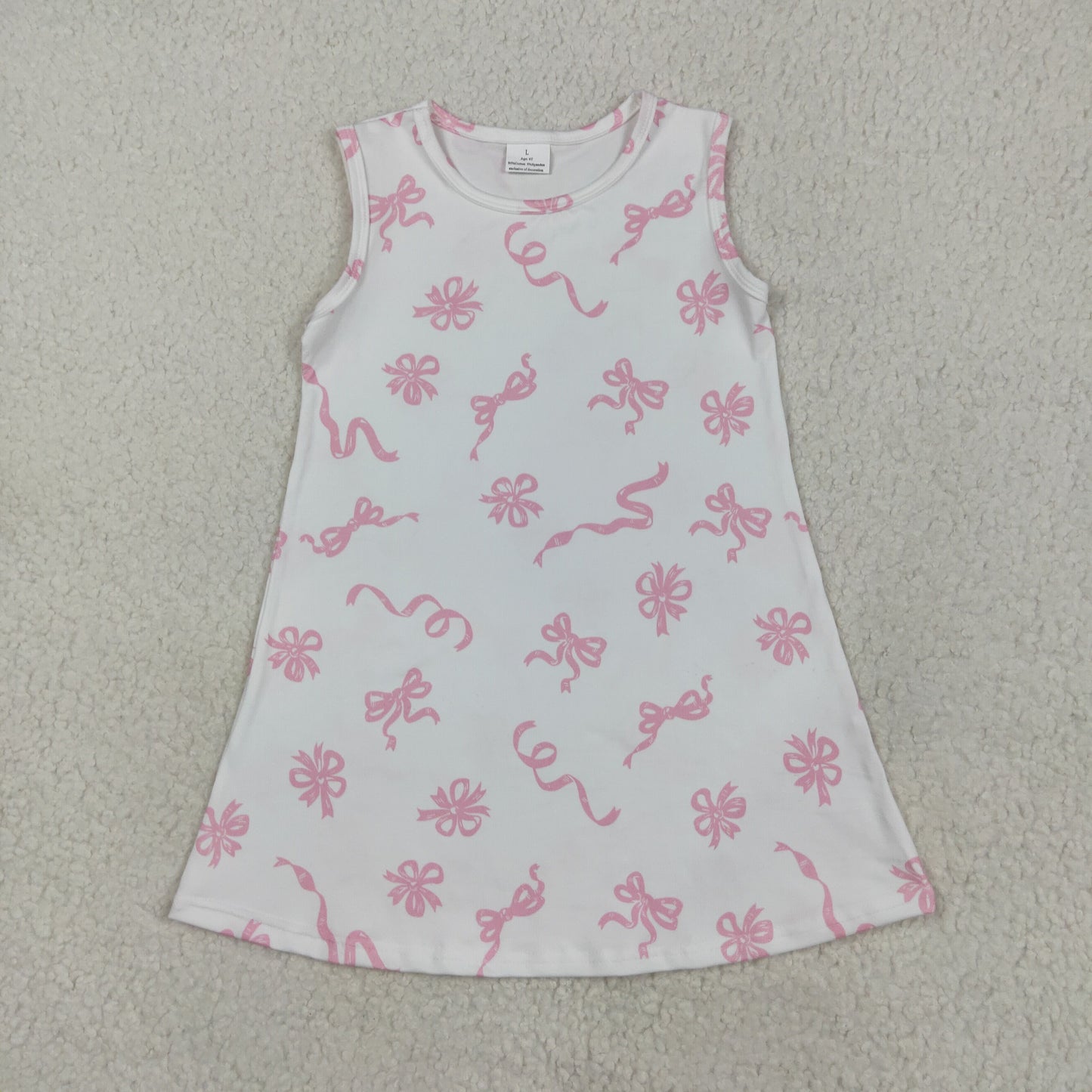 GSD2083 pink bows coquette bows sleeveless girls dress