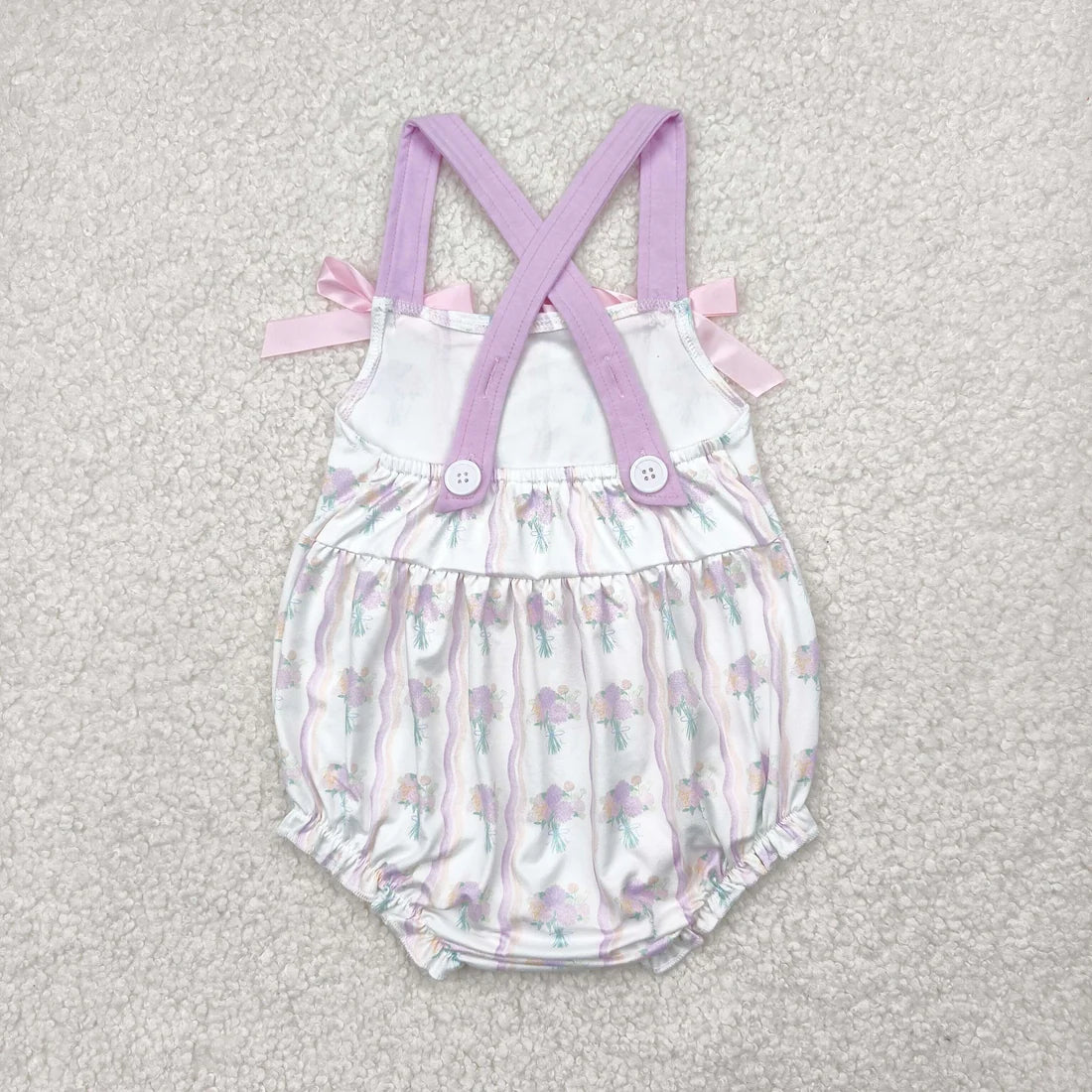 purple flowers floral Summer Sibling Clothes RTS