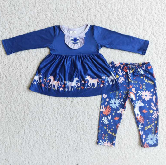 6 B0-16 Unicorn Blue Design Kids Set