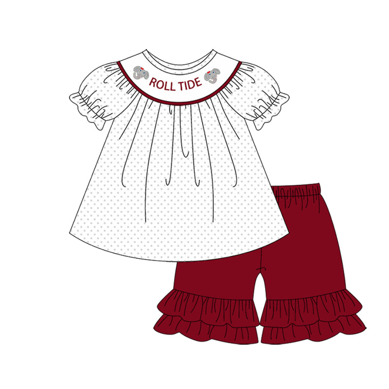 Custom Moq 3 Football Item Roll Tide Elephant Maroon sibling clothes