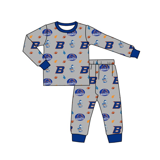 custom S 8.19 Grey & blue long sleeve pants boys set