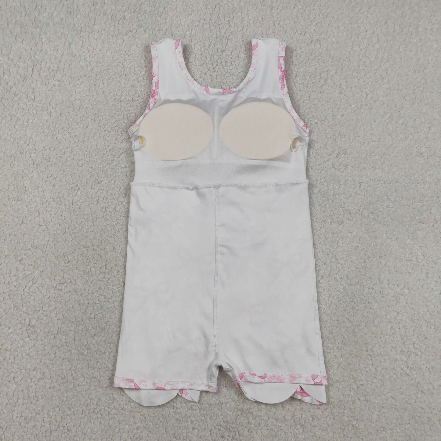 GSD2572 scallop yoga pink bows flowers girls dress with shorts